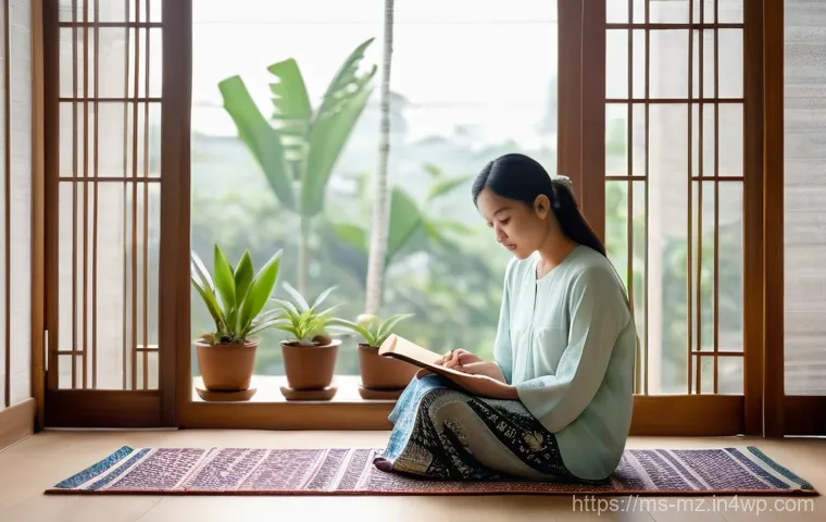 내러티브 건강법을 통한 자기 이야기 만들기 - Image Prompt 1: The Quiet Reflection**